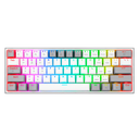 Teclado Mecánico Gaming Redragon FIZZ PRO 60%, Inalámbrico, Blanco/Gris, Switch RED, USB TIPO-C, 2.4Ghz, Bluetooth- K616-RGB WG