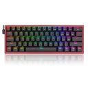 Teclado Mecánico Gaming Redragon FIZZ PRO 60%, Inalámbrico, Negro, Switch RED, USB TIPO-C, 2.4Ghz, Bluetooth- K616-RGB