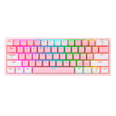 Teclado Mecánico Gaming Redragon FIZZ PRO 60%, Inalámbrico, Rosa/Blanco, Switch RED - USB TIPO-C, 2.4Ghz, Bluetooth- K616-RGB PW