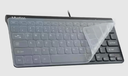 Teclado Mini Meetion MT-K400, Conexion USB + Protector de teclado transparente, 12 atajos Multimedia, Black