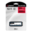 Unidad de Estado Solido M.2 Kingston, 500GB NV1 NVMe 2280 SNVS/500G
