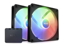 Ventilador NZXT F140 RGB Core Twin Pack – controlador RGB – 8 LED – Alta presión estática y flujo de aire – Software CAM – Negro