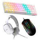 XPG Gaming KIT, Teclado Mecanico Summoner Mini White + Mouse Primer RGB 12K DPI, Headset Precog S White KT