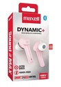 Audifonos Bluetooth Maxell,  DYNAMIC + . EB-BTDY+ BT +True Wireles Stereo Earbuds ULTRABASS, ROSADO