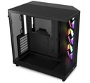 Case NZXT H6 Flow RGB Mid-Tower Airflow Case with 3 RGB Fans, Panoramic Glass Panels, Cable Management - Color Negro CC-H61FB-R1 