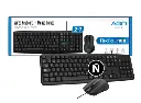 Combo Teclado y Mouse, Ergonomico, Español,12 Teclas Multimedia, Conexion USB, FlexiFocus-100 AO-KB-1000