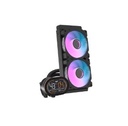 Enfriamiento Liquido Darkflash  DH240D RGB NEGRO -  240mm,  LCD Digital display SEGMENTADA, Control via Software, 3-stage bomba de agua, Intel, AMD, compatible con: Aura, Mystic, Fusion, Polychrome