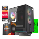 Computadora Gaming ATOM Flow | Ryzen 7 5700G / A520 / 32GB DDR4 / 256GB M.2 / 600W 80+ / WiFi USB  