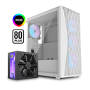 Bundle Case + Fuente | Case DarkFlash DK352 - 4 x Fan ARGB + XYZ Volt - 600W 80 Plus White KT
