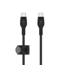 Cable Belkin, Pro Flex USB-C a USB-C, con correa, 2 Metros, Negro, CAB011bt2MBK
