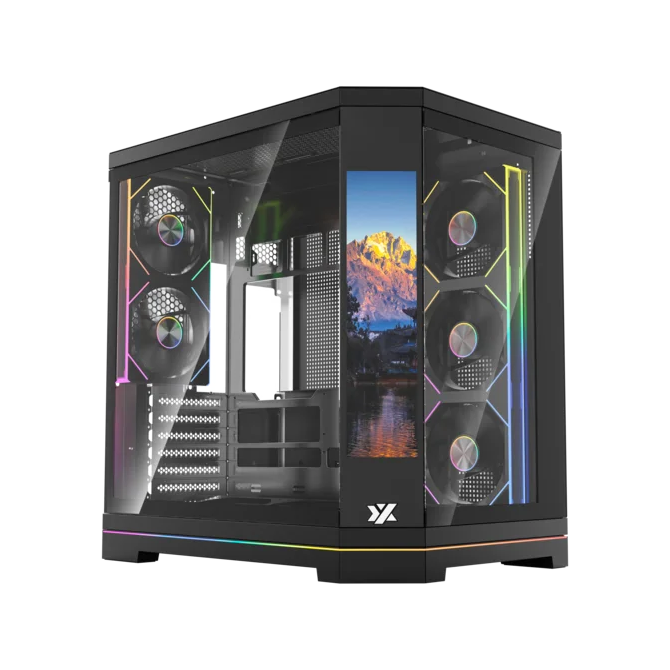 Case XYZ Neutron X Pro Negro – Mid Tower, Pantalla LCD, 4 Fans ARGB, Vidrio Templado- XYZ-SA-1018