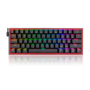 Teclado mecanico Redragon Fizz RGB K617- RGB BLACK - Dust-Proof Red conexion USB, 40%  Swich Red