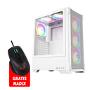 Bundle Case XYZ AIRONE 300-X MESH Blanco, 6 x 120mm ARGB fans +  GRATIS Mouse Gaming Riotoro NADIX