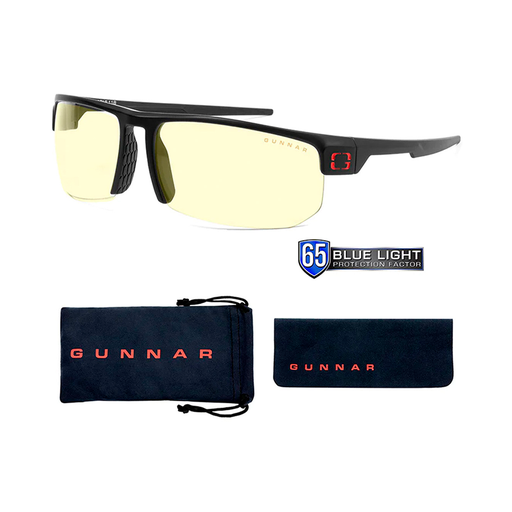 [12741] Gafas GUNNAR TORPEDO ONYX /A, Tinte Ambar, Ultra slim para compatibilidad con Headset, Panoramic view, 24 grams -TOR-00101