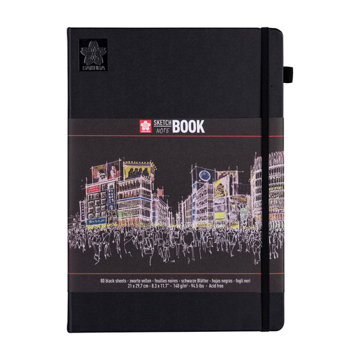 [14930] Libreta Sketh Book Sakura 21x30 Cm 140g Retrato 80hjs Negras