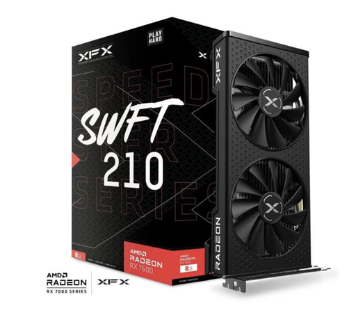 [16042] Tarjeta de video XFX Speedster SWFT 210 AMD Radeon RX 7600 8GB GDDR6 Core Edition RX-76PSWFTFY