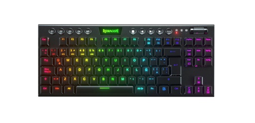 [16204] Teclado Mecanico Gaming Redragon Horus Inalambrico+Bluetooth+USBC Negro RGB Tkl Switch Rojo K621-RGB