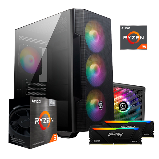 [16411] PC POTATO MAG, Ryzen 5 4600G, Graficos Vega 7, 16GB 3200Mhz RGB, SSD 240GB, A520, 500W RGB