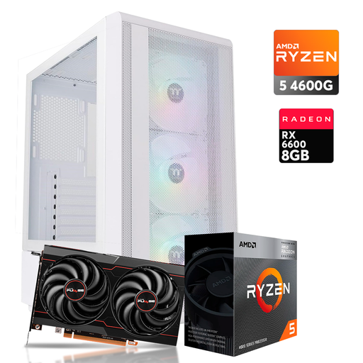 [16413] Pc S200 Ryzen 5 4500G, RX 6600 8GB, DDR4 16GB, M.2 250GB, 500W 80+