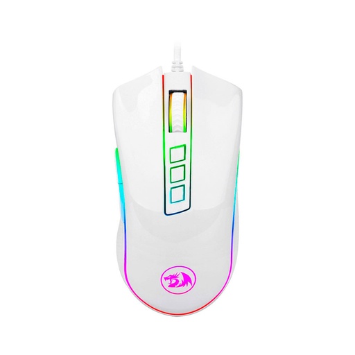 [16424] Mouse Gaming Redragon M711W- Blanco FPS COBRA FPS, Sensor Pixart P3360 10,000DPI RGB Chroma, 8 Botones programables