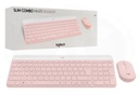 Combo Teclado Logitech Slim Wireless Keyboard and Mouse MK470 RoseSpa, 920-011312