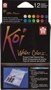 Estuche de Acuarelas Portatil con 12 colores pastel + Pincel Koi Sketch Box - KOI - XNCW-12H