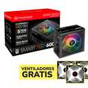 FUENTE DE PODER Thermaltake Smart RGB 600W 80 PLUS White PS-SPR-0600NHFAWU-1 Gratis 3 Ventiladores