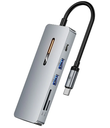 HUB ADAPTADOR USB-C Multifuncion TOOCKI 6 en 1 Tipo C a 4K HDMI USB3.0 Lector de Tarjetas SD TF PD 100W - THB6-JSA03