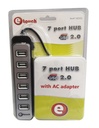 Hub USB 2.0 eTouch 7 Puertos + Adaptador AC