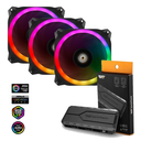 KIT 3 Ventiladores RGB Antec Prizm 120mm + Controlador RGB DarkFLash